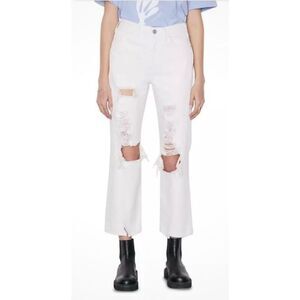 Frame Le Jane High Rise Straight Fit Jean in Cream NWT Size 24